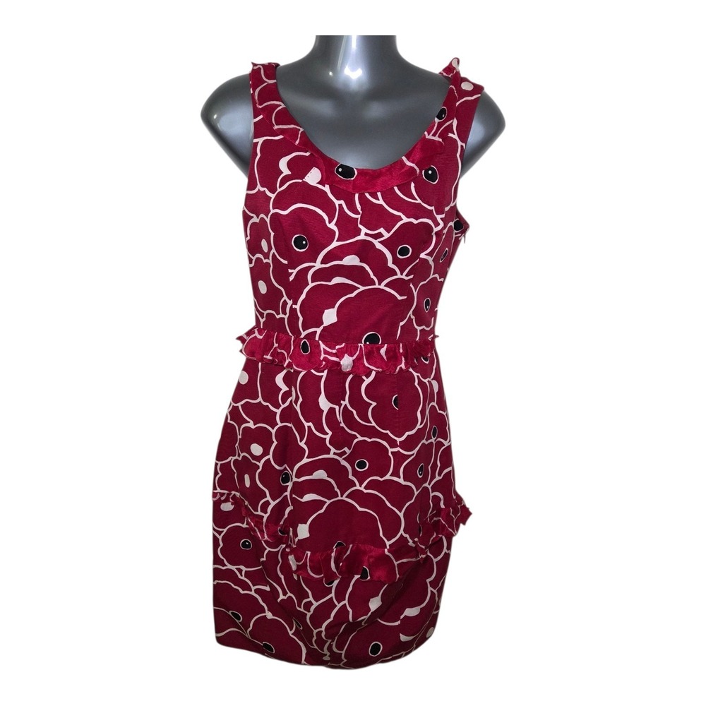 MOSCHINO Cheap and Chic Floral Print Red Sleeveless Dress Size 4